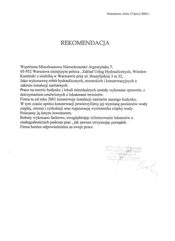 Skan rekomendacji wspólnoty ul. Argentyńska 7