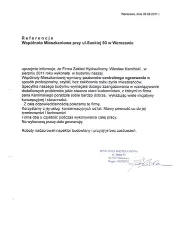 Skan rekomendacji wspólnoty ul. Saska 93